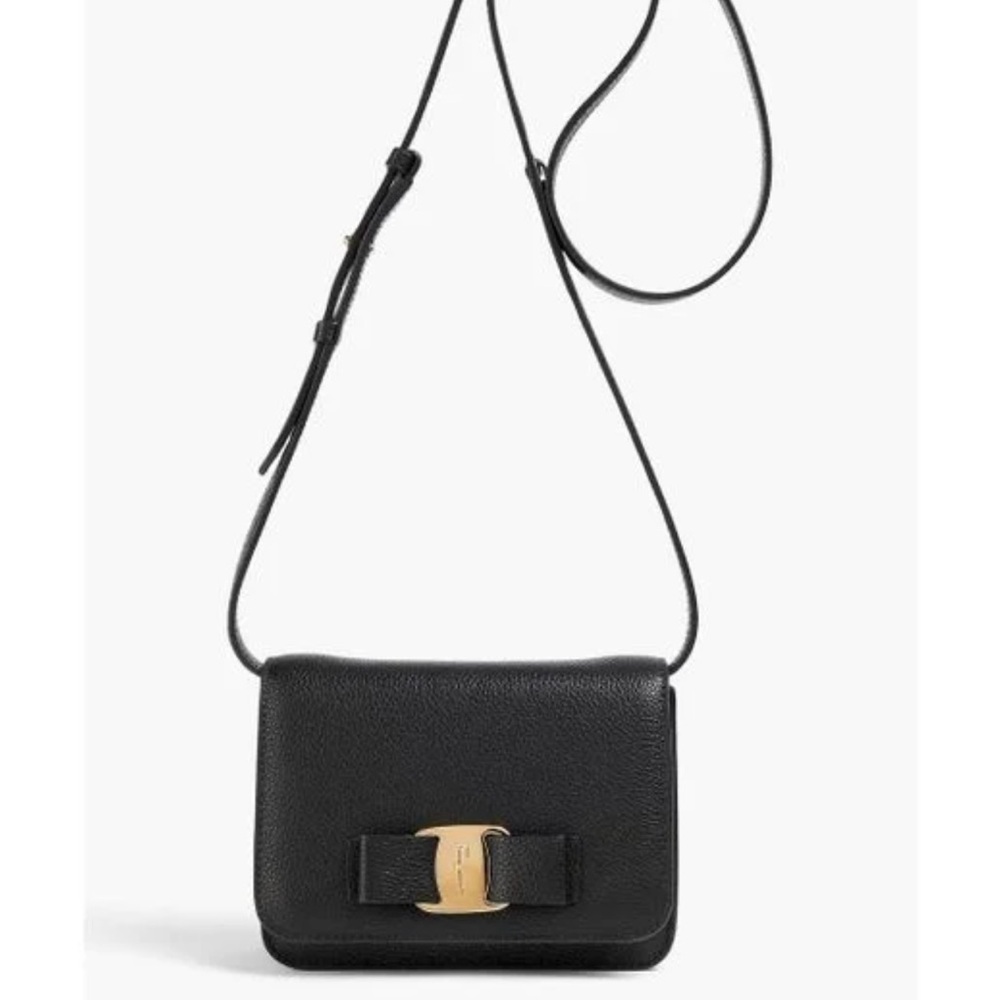 Black Leather Crossbody Bag ferragamo